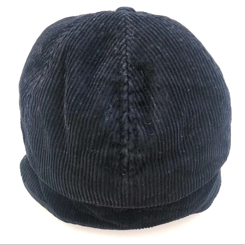 GAP Tween Black Corduroy Kids Trucker Hat with Flaps